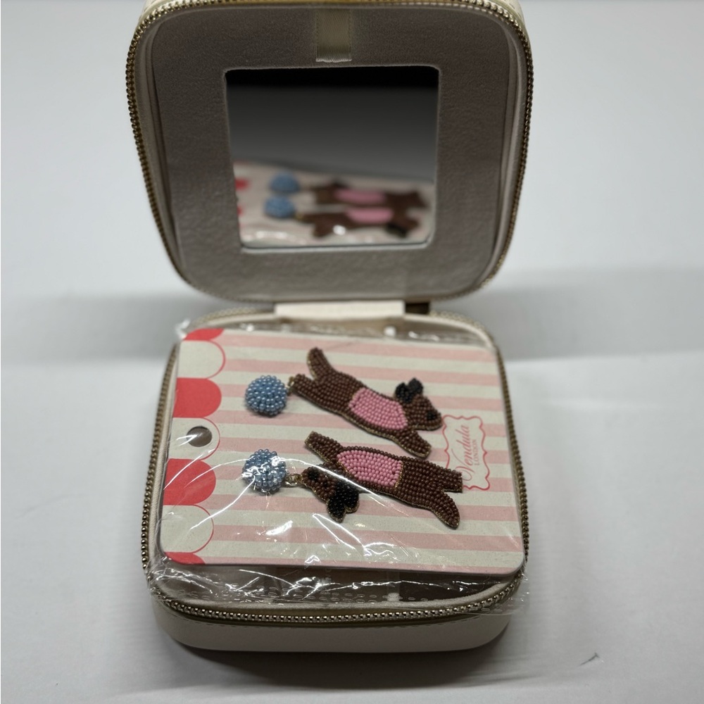 Wiener Dog Earrings & Travel Jewelry Box